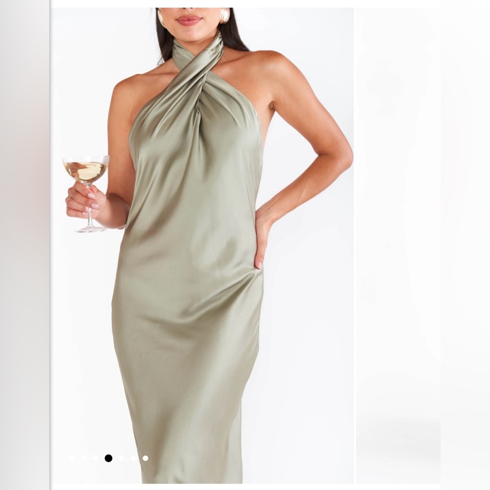 NWOT! Show me your MUMU Jasmine halter maxi dress in moss green